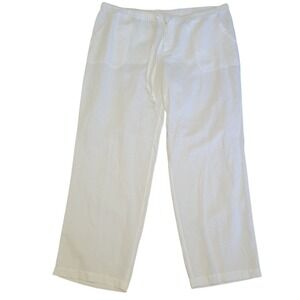 Liz Claiborne Linen Cotton Blend Wide Leg Drawstring Pants XL Lightweight E644